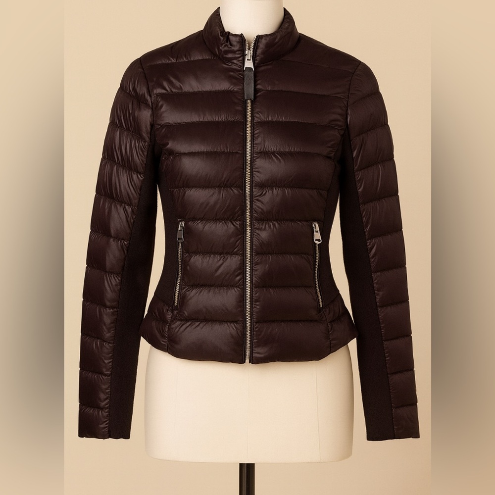 Mackage Lightweight Down Puffer Jacket With Knit Panels